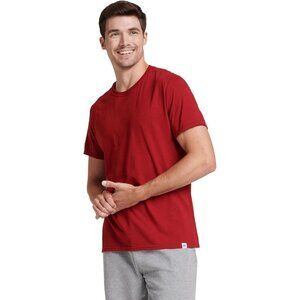 ✨Men's Red Athletic Cotton Blend Short Sleeve Tees Wicking Protection Shirt